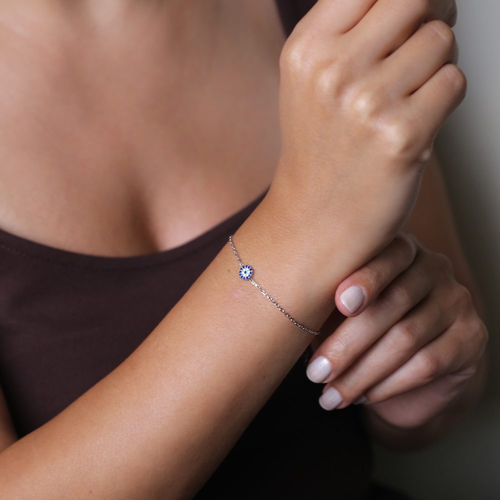 Entirely Evil Eye Bracelet Handmade Wholesale 925 Sterling Silver Jewelry