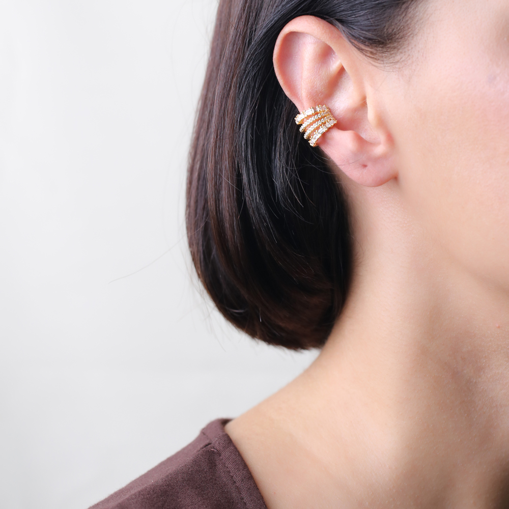 925 Sterling Silver CZ Cartilage Earrings
