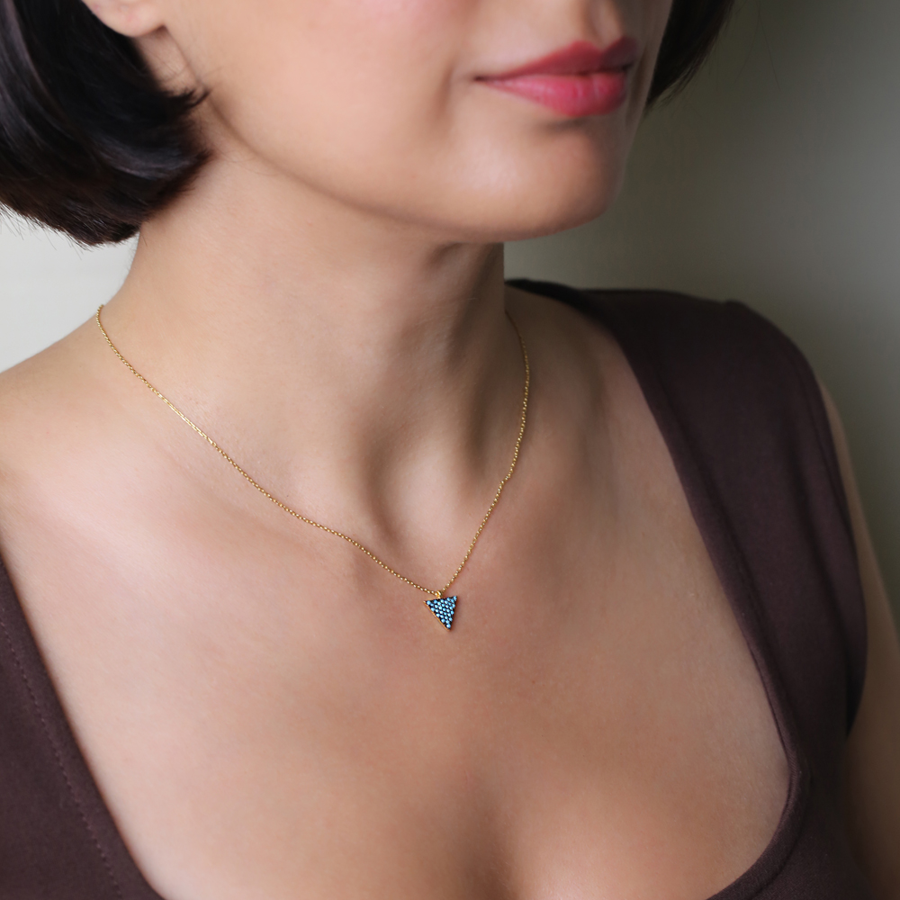 Delicate Triangle Pendant Turkish Wholesale Sterling Silver Jewelry