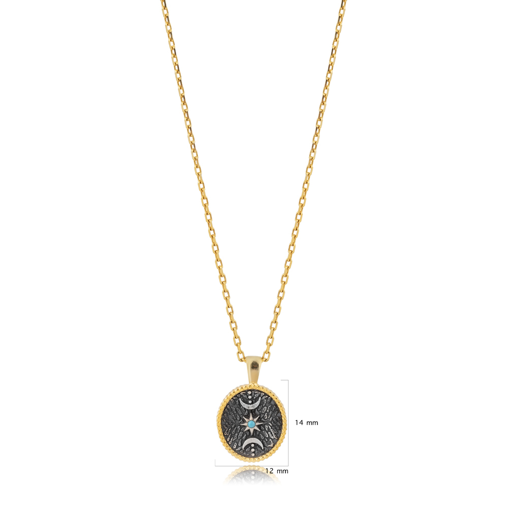 Triple Goddes Wicca Symbol 925 Charm Necklace