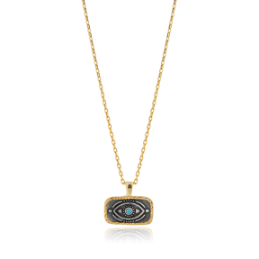Ancient Evil Eye Design 925 Charm Necklace