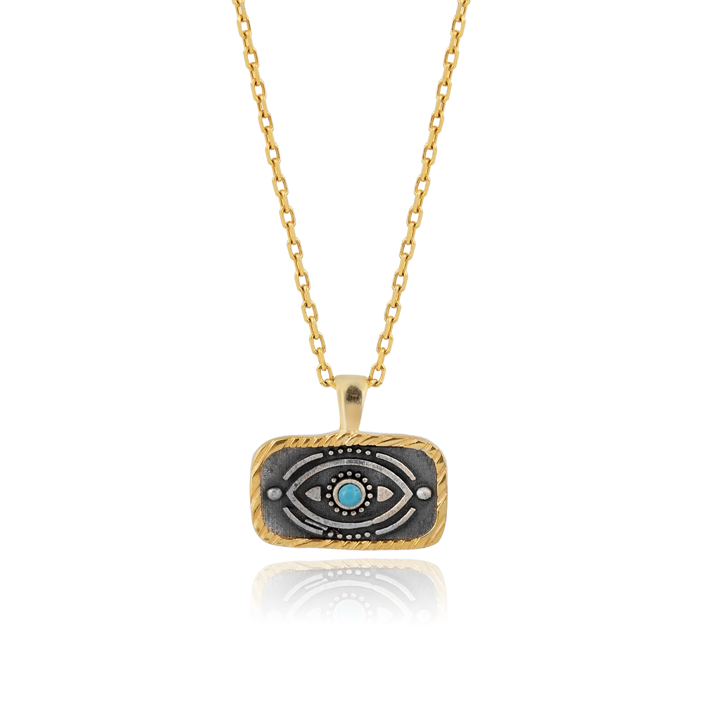 Ancient Evil Eye Design 925 Charm Necklace