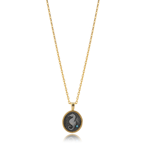 Seahorse Design 925 Silver Charm Necklace
