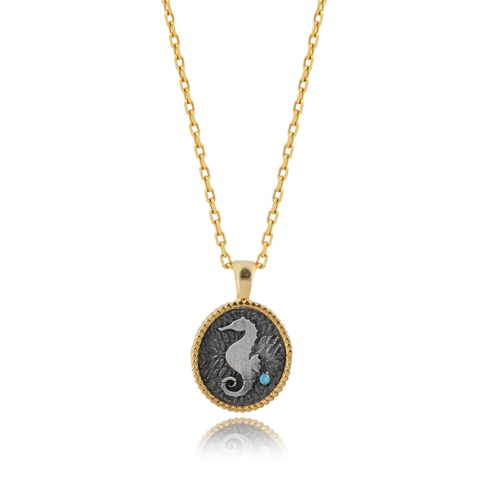 Seahorse Design 925 Silver Charm Necklace