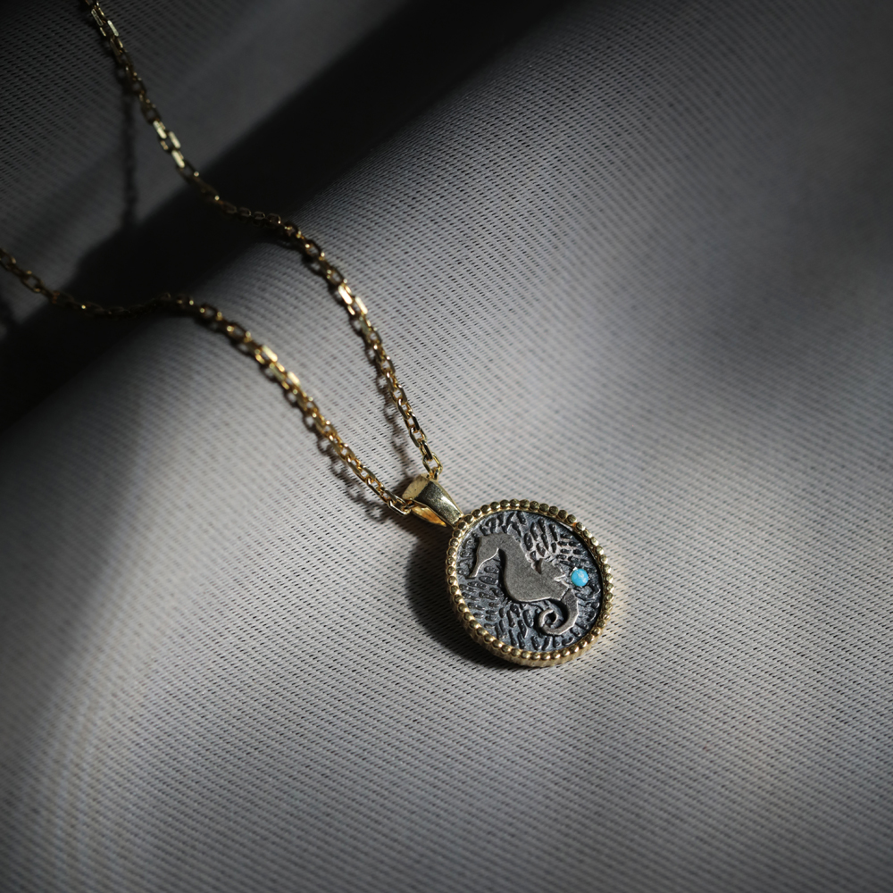 Seahorse Design 925 Silver Charm Necklace