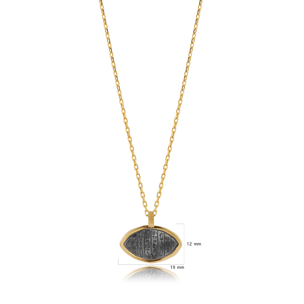 Egyptian Hieroglyphs Design Charm Necklace