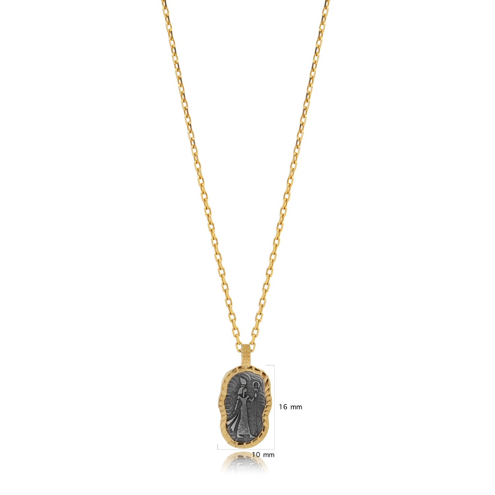 Cleopatra Design 925 Silver Jewelry Charm Necklace
