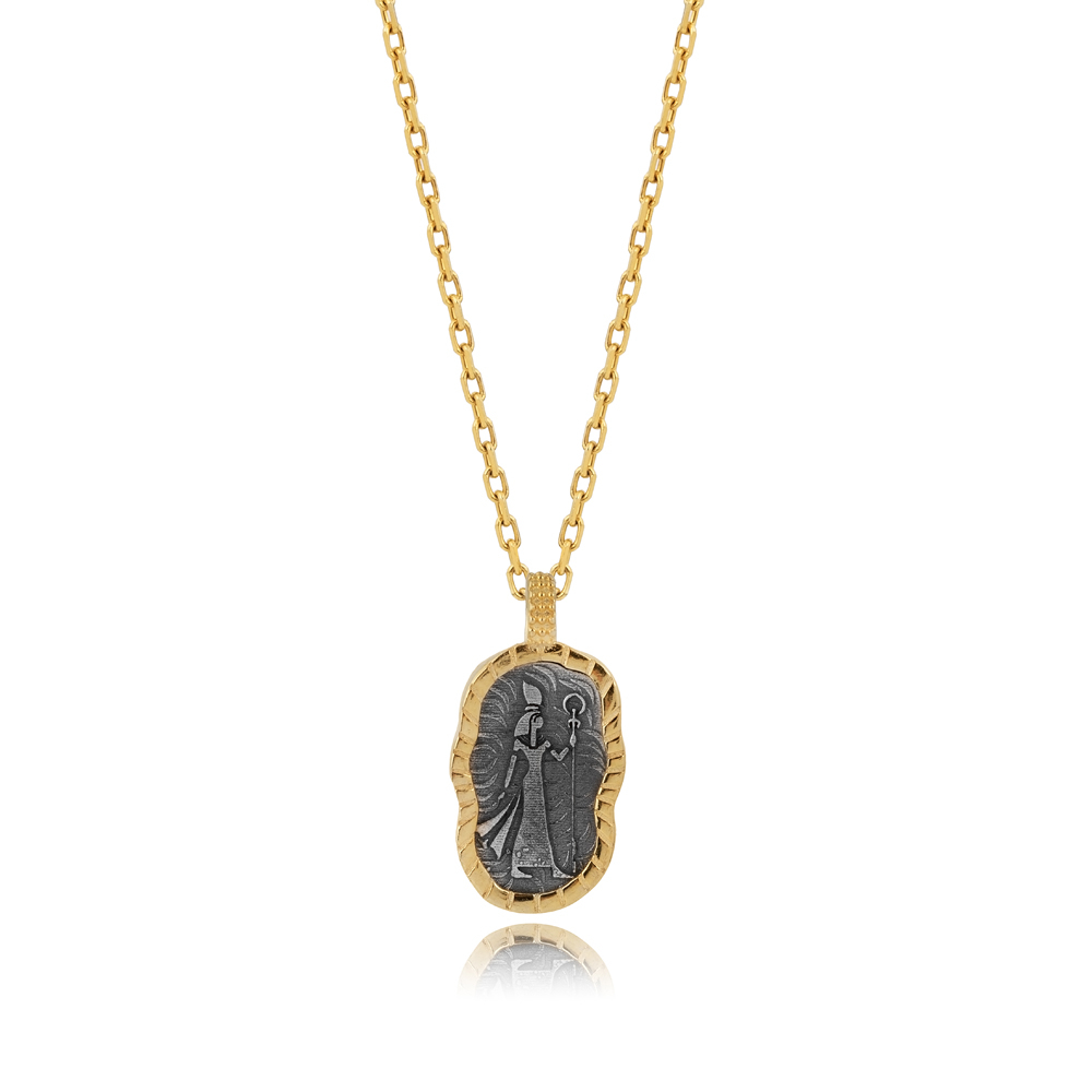 Cleopatra Design 925 Silver Jewelry Charm Necklace