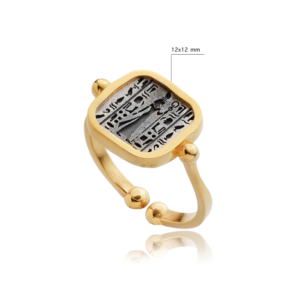 Nefertiti Design 925 Silver Adjustable Ring