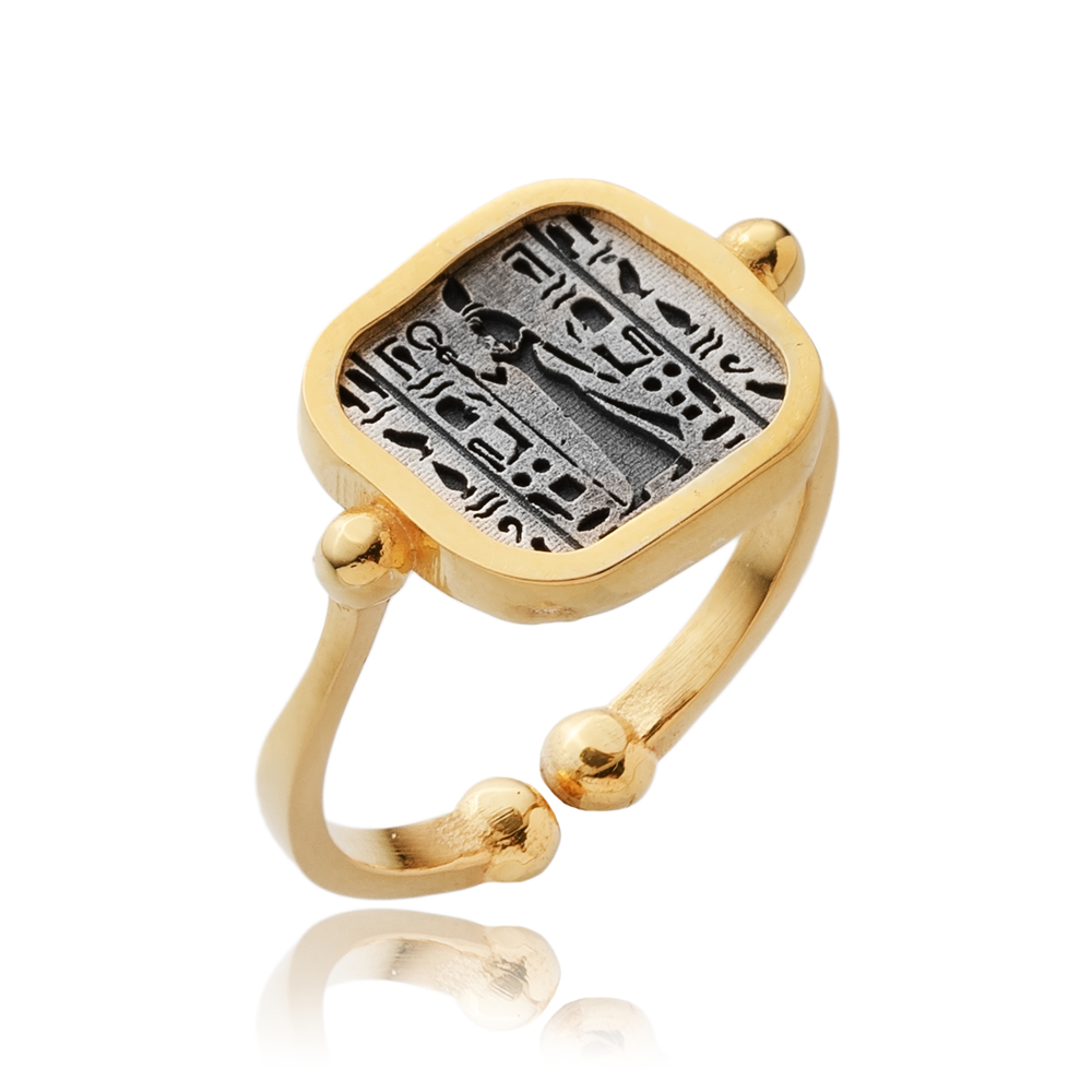 Nefertiti Design 925 Silver Adjustable Ring