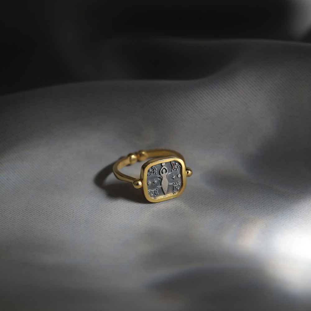 Cybele Design 925 Silver Adjustable Ring