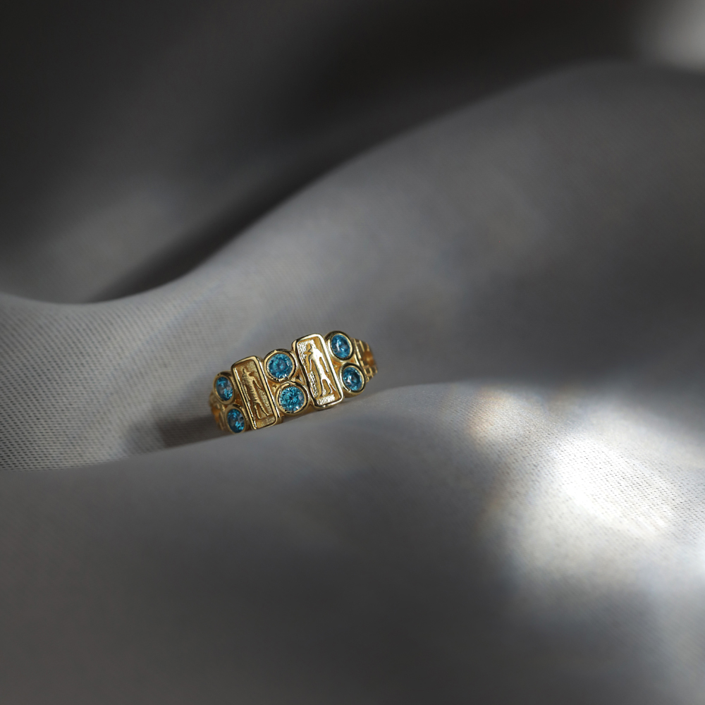 Anubis Guards Design 925 Silver Adjustable Ring