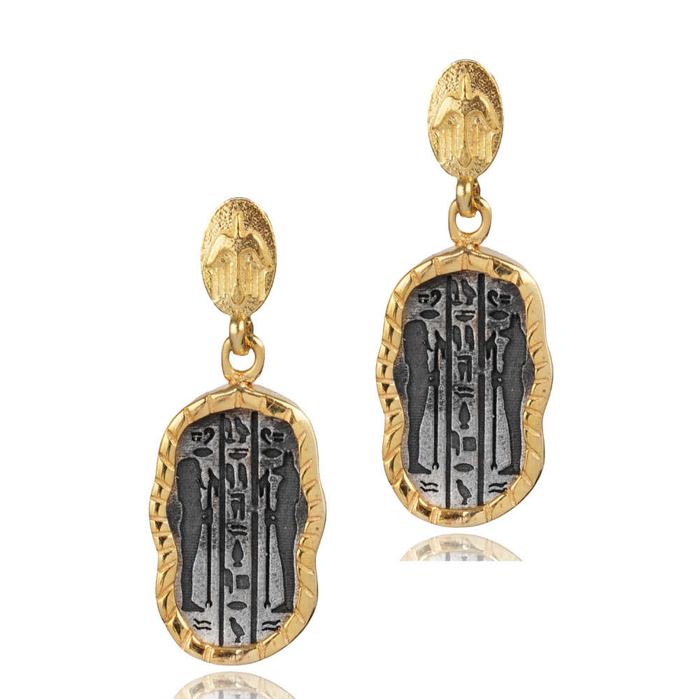 Anubis Symbol Design 925 Stud Earrings