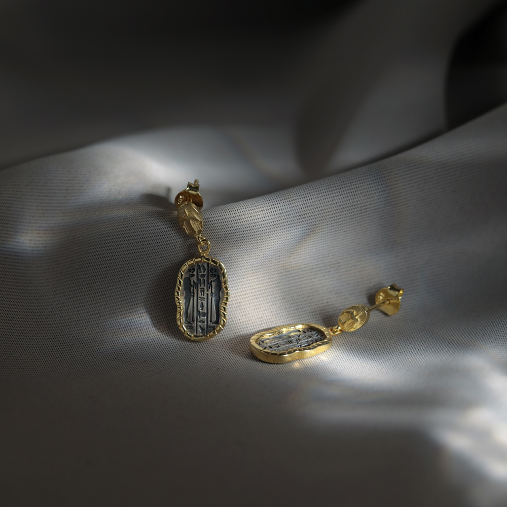Anubis Symbol Design 925 Stud Earrings