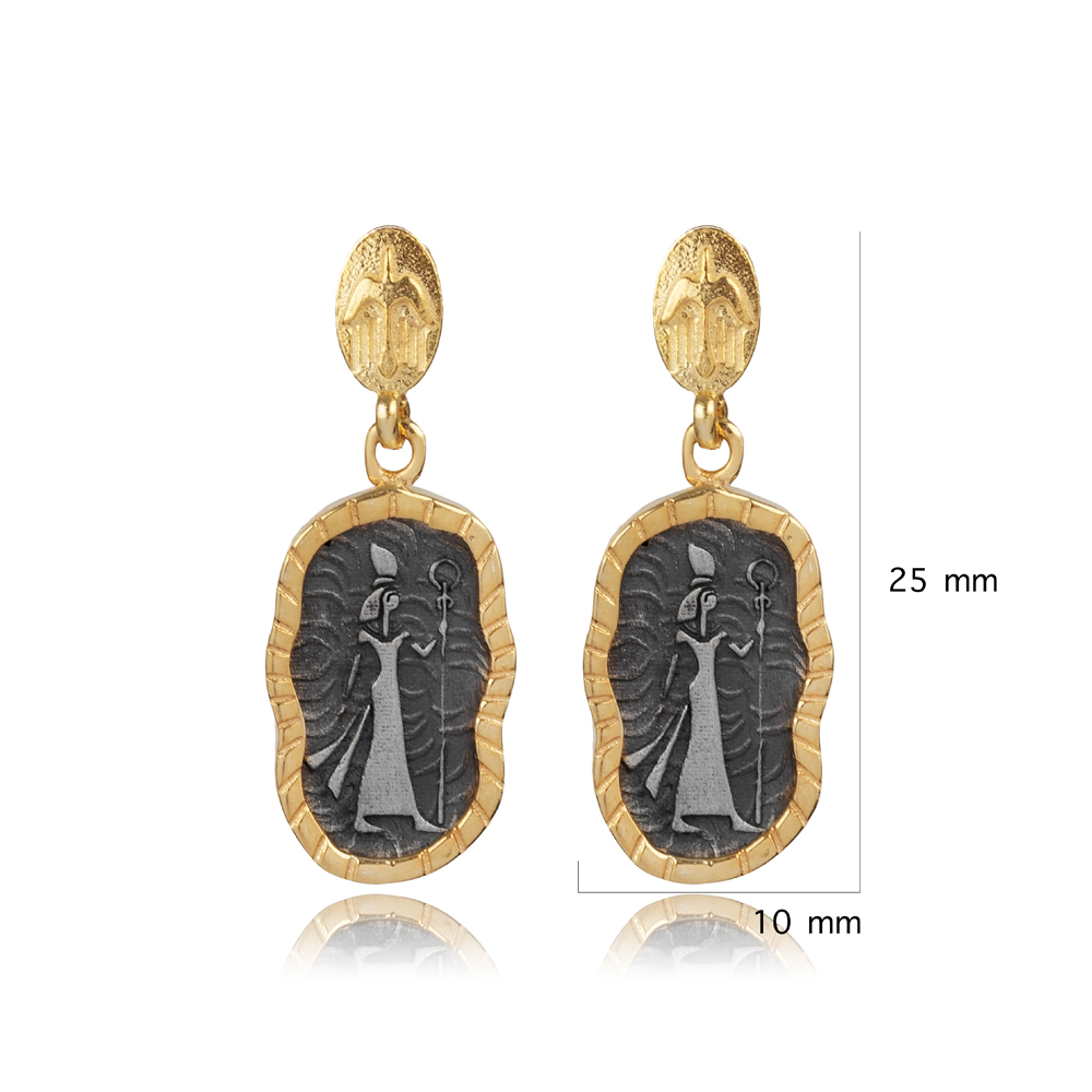 Cleopatra Design 925 Silver Stud Earring