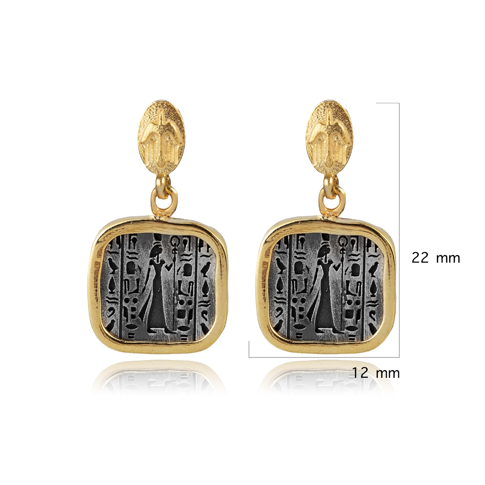 Nefertiti Design 925 Silver Stud Earring