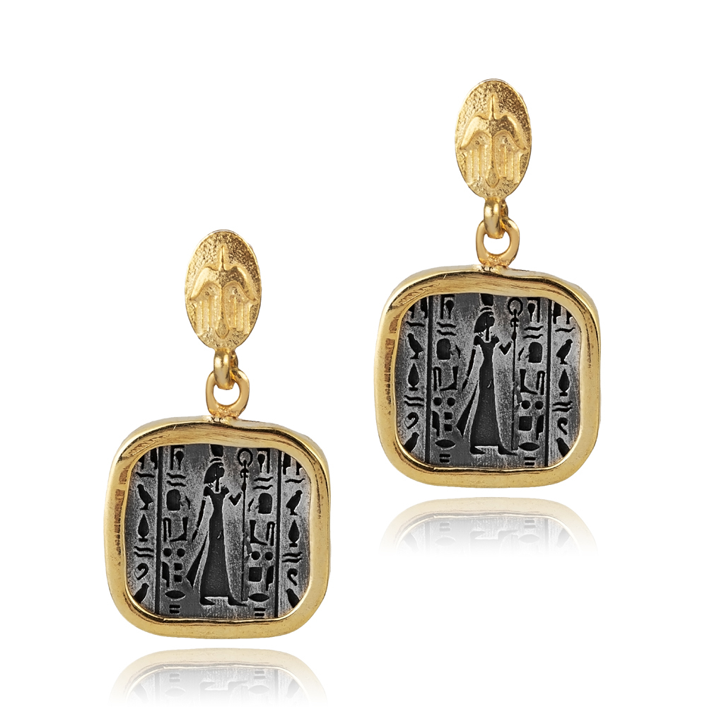 Nefertiti Design 925 Silver Stud Earring