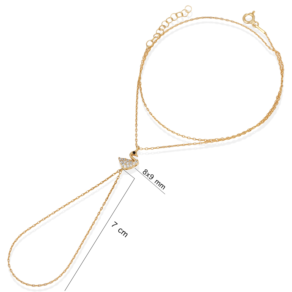 Swan Design CZ Slave Bracelet