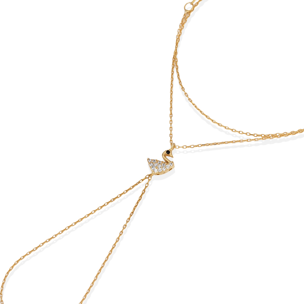 Swan Design CZ Slave Bracelet