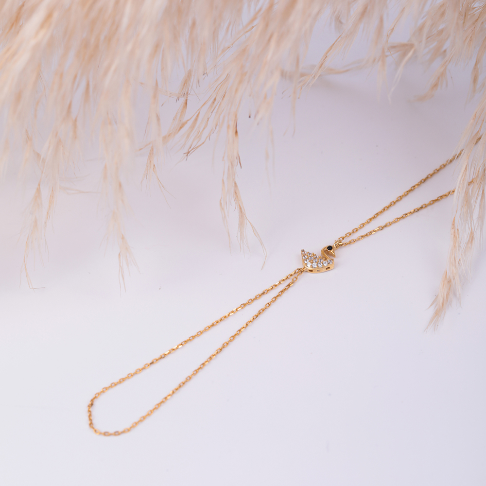 Swan Design CZ Slave Bracelet