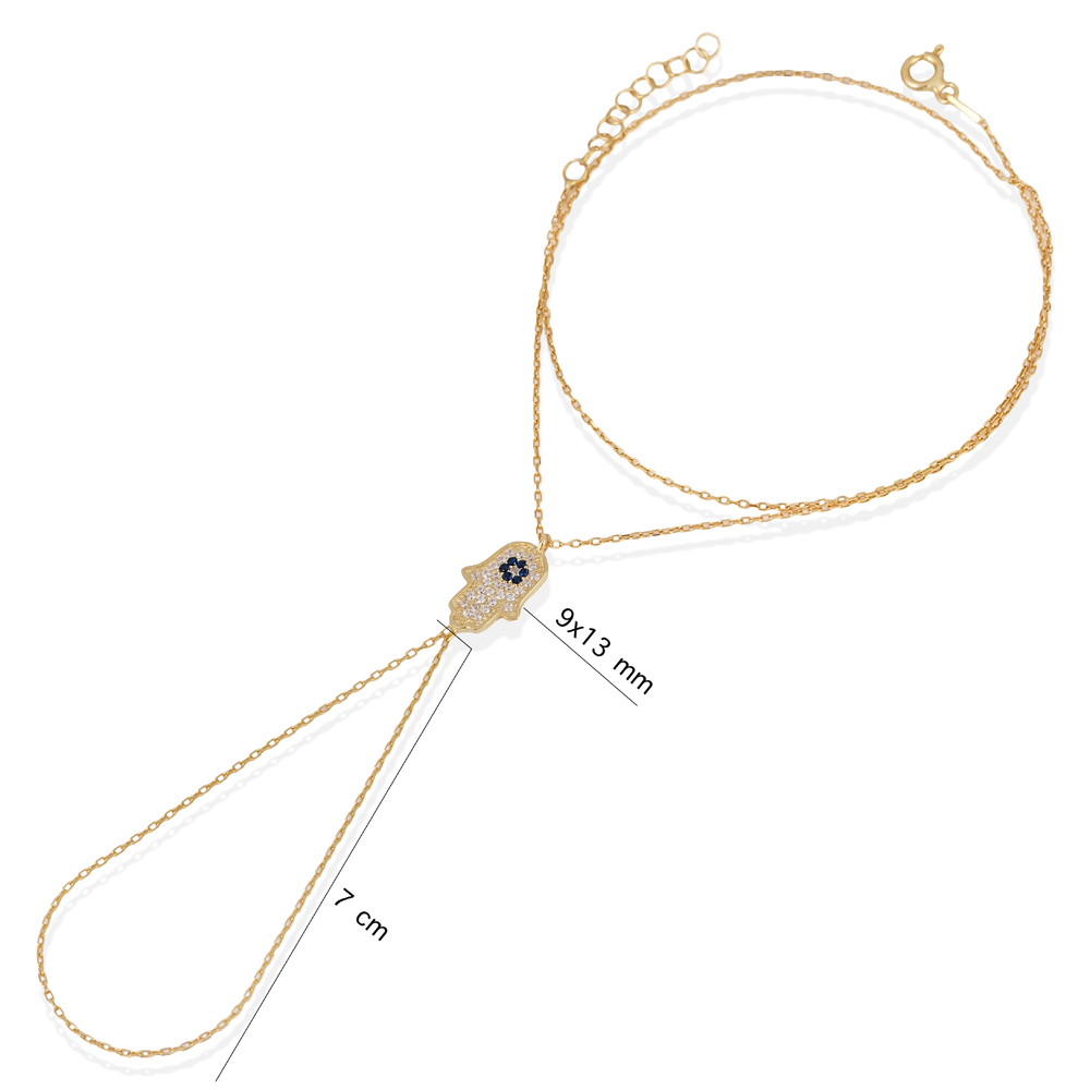 Hamsa Design CZ Slave Bracelet