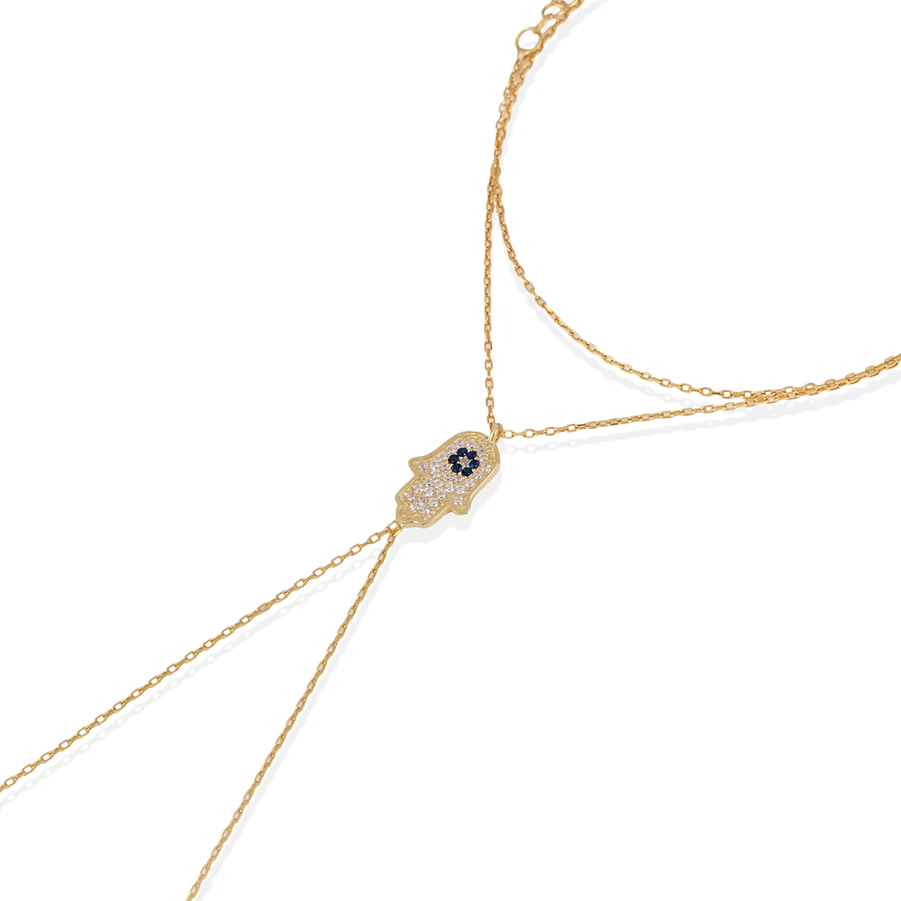 Hamsa Design CZ Slave Bracelet