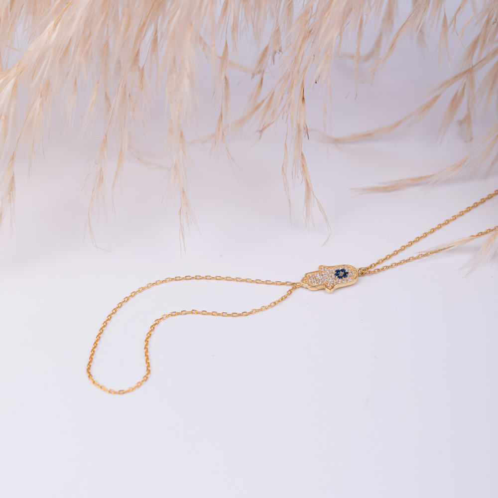 Hamsa Design CZ Slave Bracelet