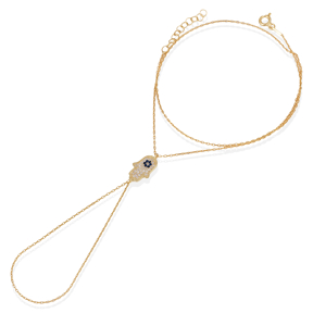 Hamsa Design CZ Slave Bracelet