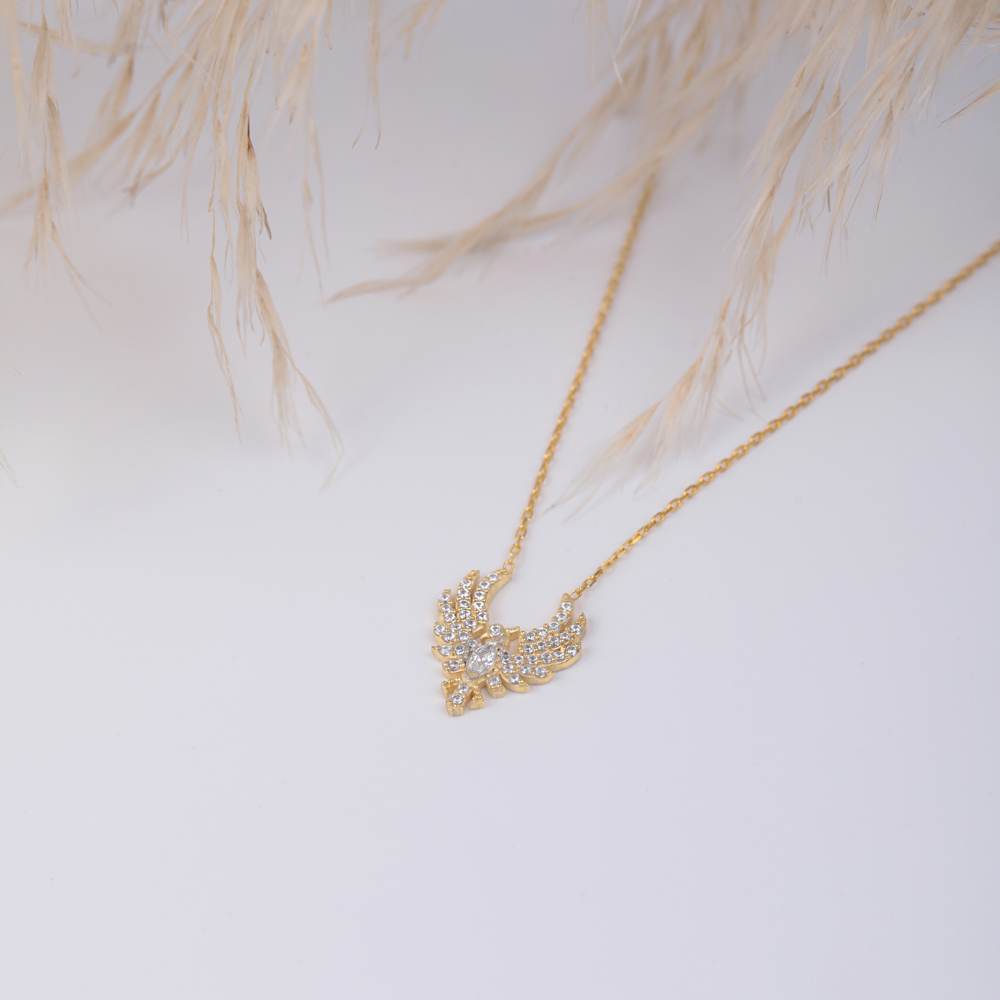 Phoenix Design White CZ Charm Necklace