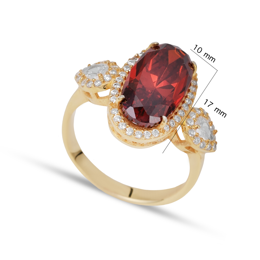 Garnet Stone Oval Shape Ring