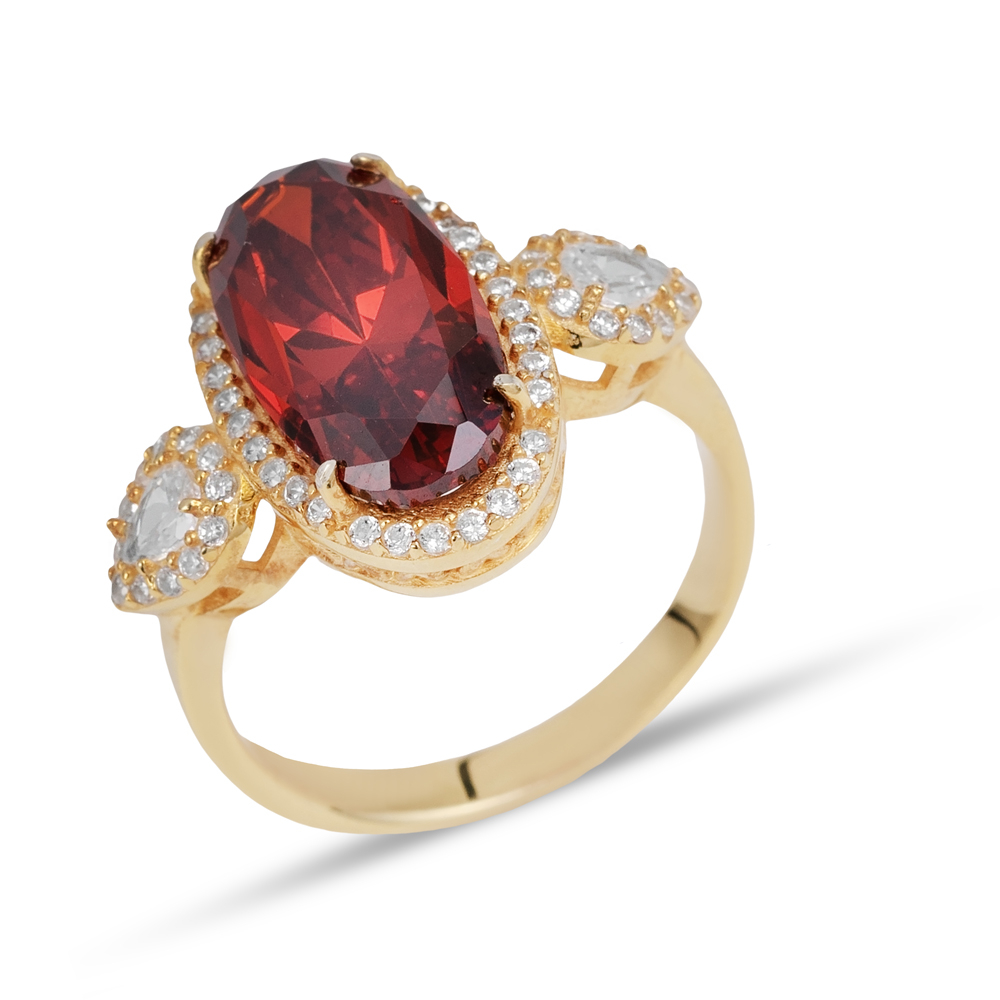Garnet Stone Oval Shape Ring