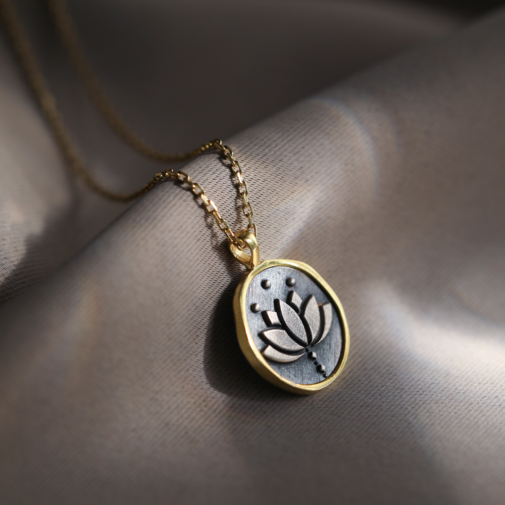 Lotus Flower Wholesale Silver Necklace