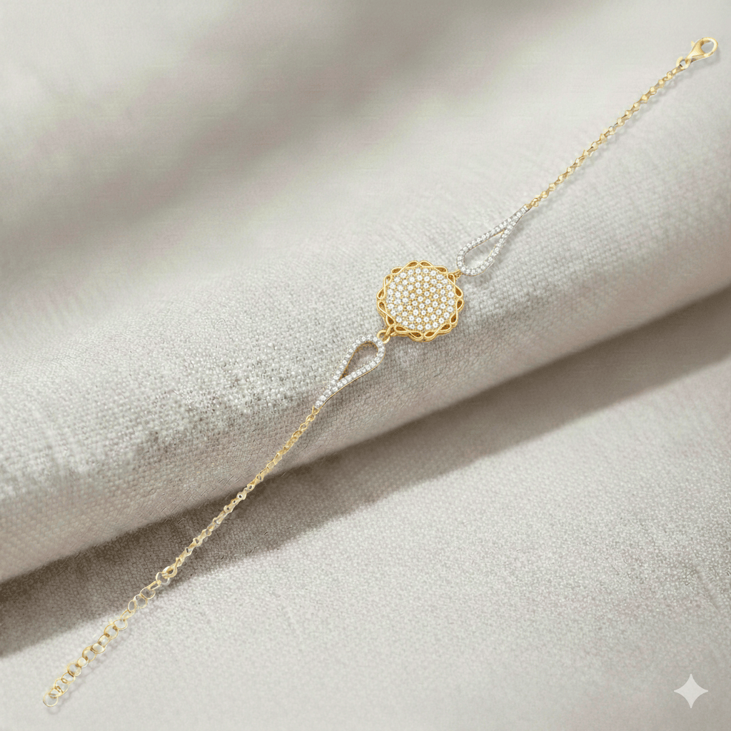 Infinity Symbol Round Design CZ Stone Bracelet