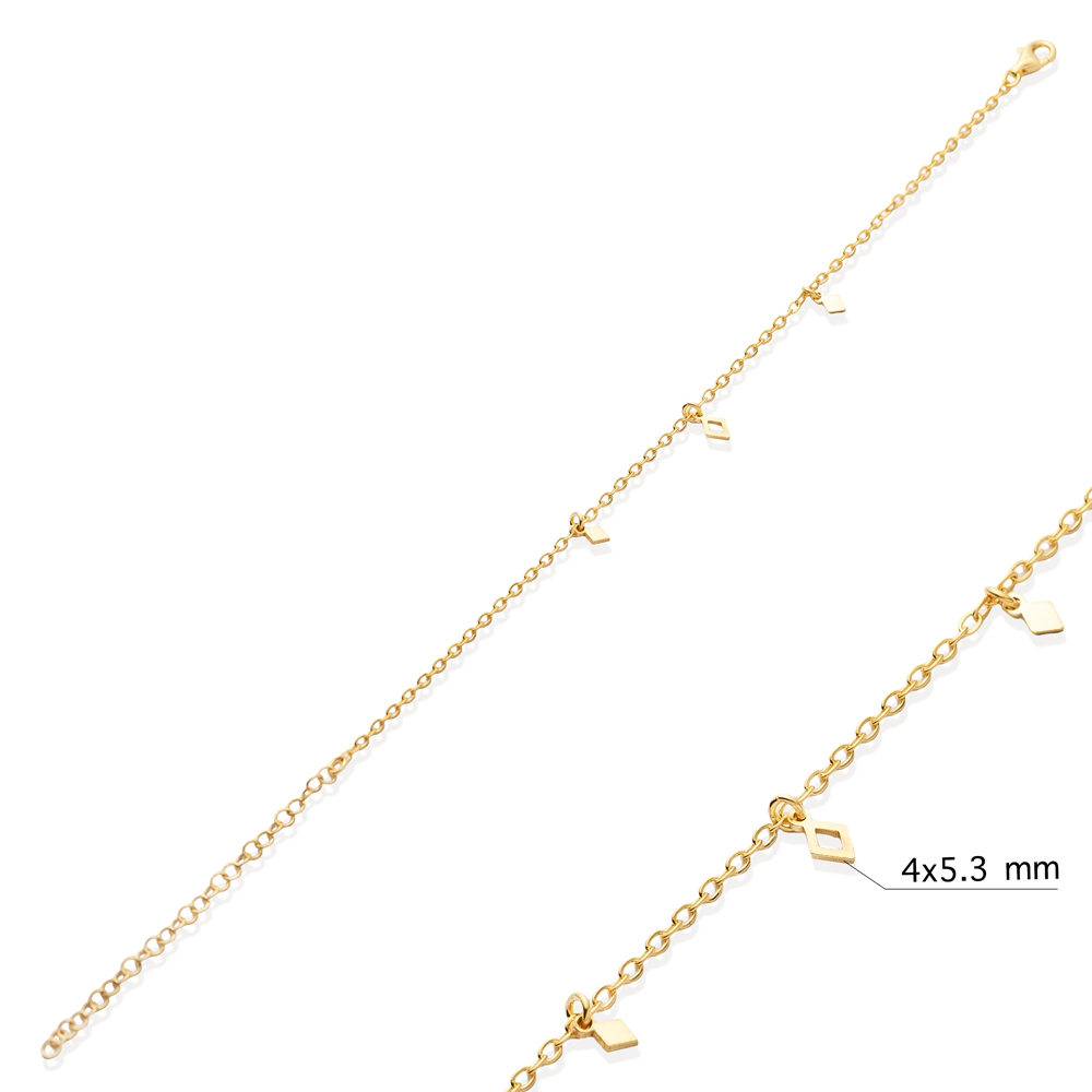 Plain Geometric Design 925 Charm Bracelet