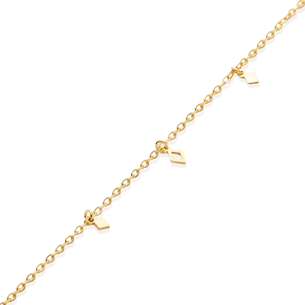 Plain Geometric Design 925 Charm Bracelet