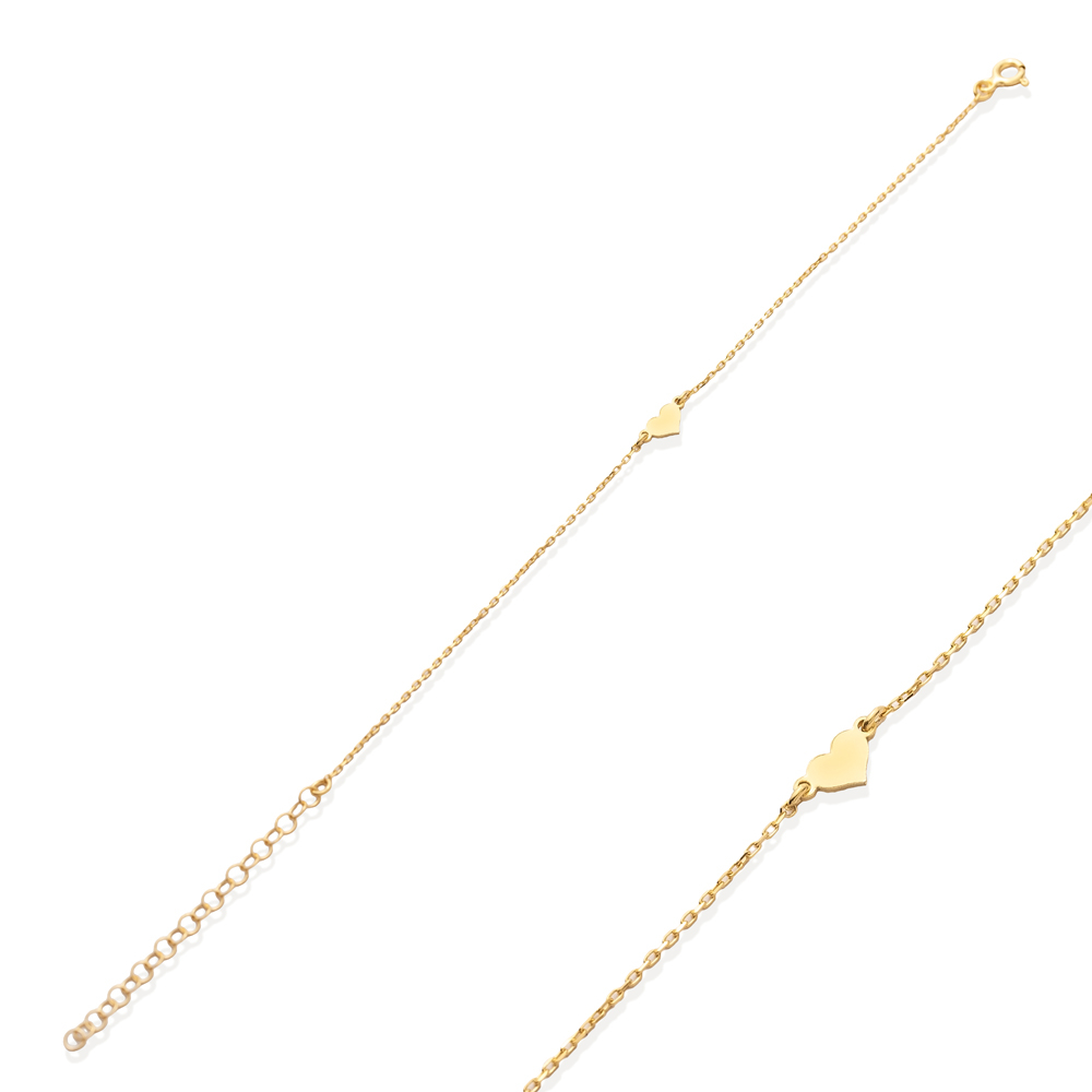 Plain Heart Design 925 Charm Bracelet