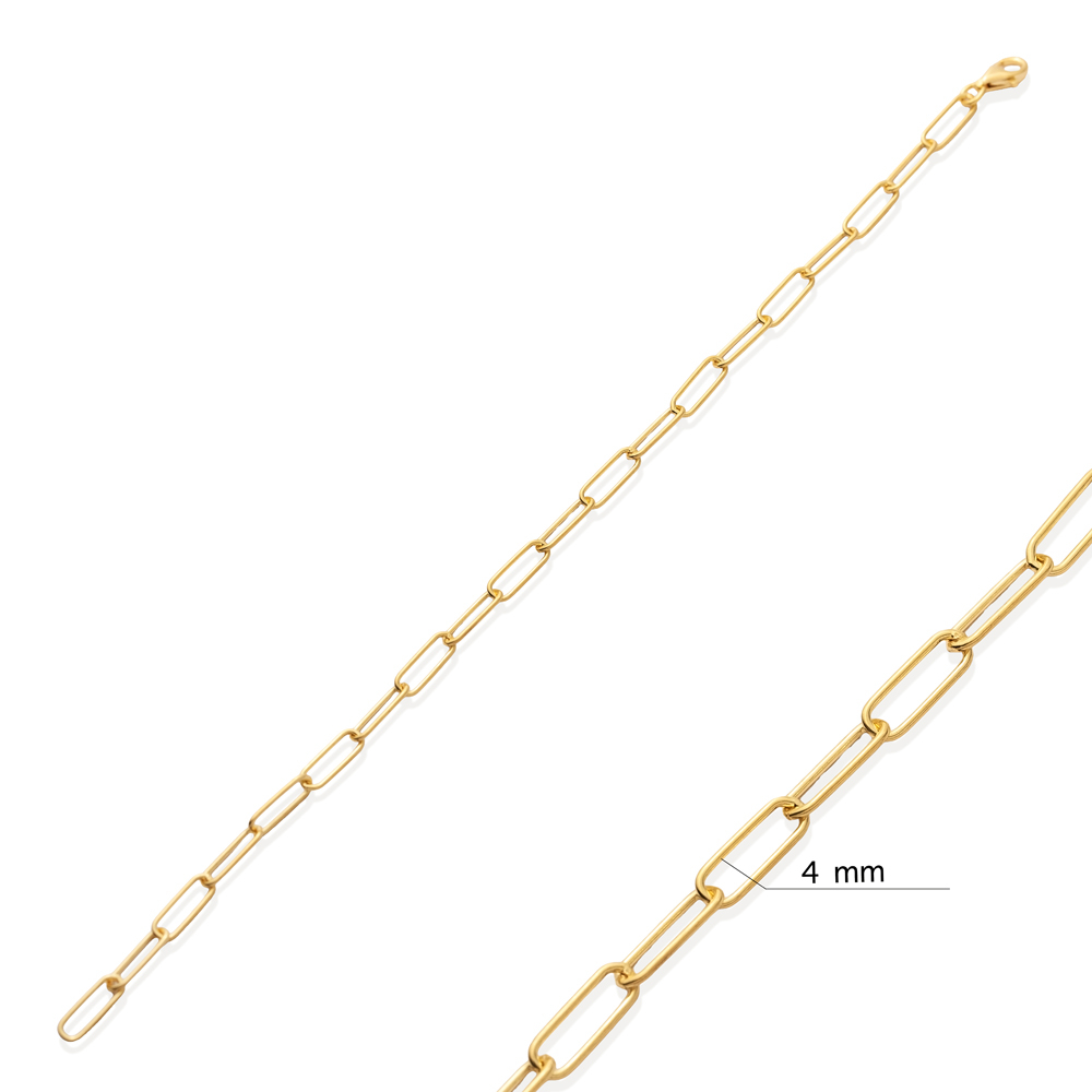 Paperclip Chain Bracelet Design 925 Bracelet