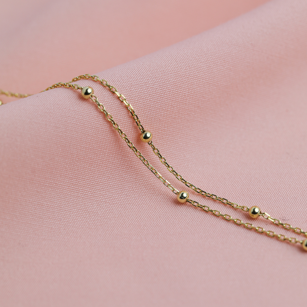 Plain Ball Design 925 Chain Bracelet