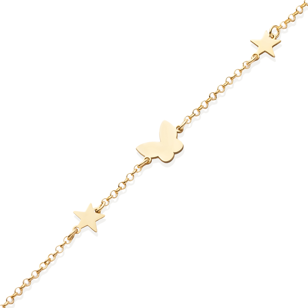 Plain Butterfly Design 925 Charm Bracelet