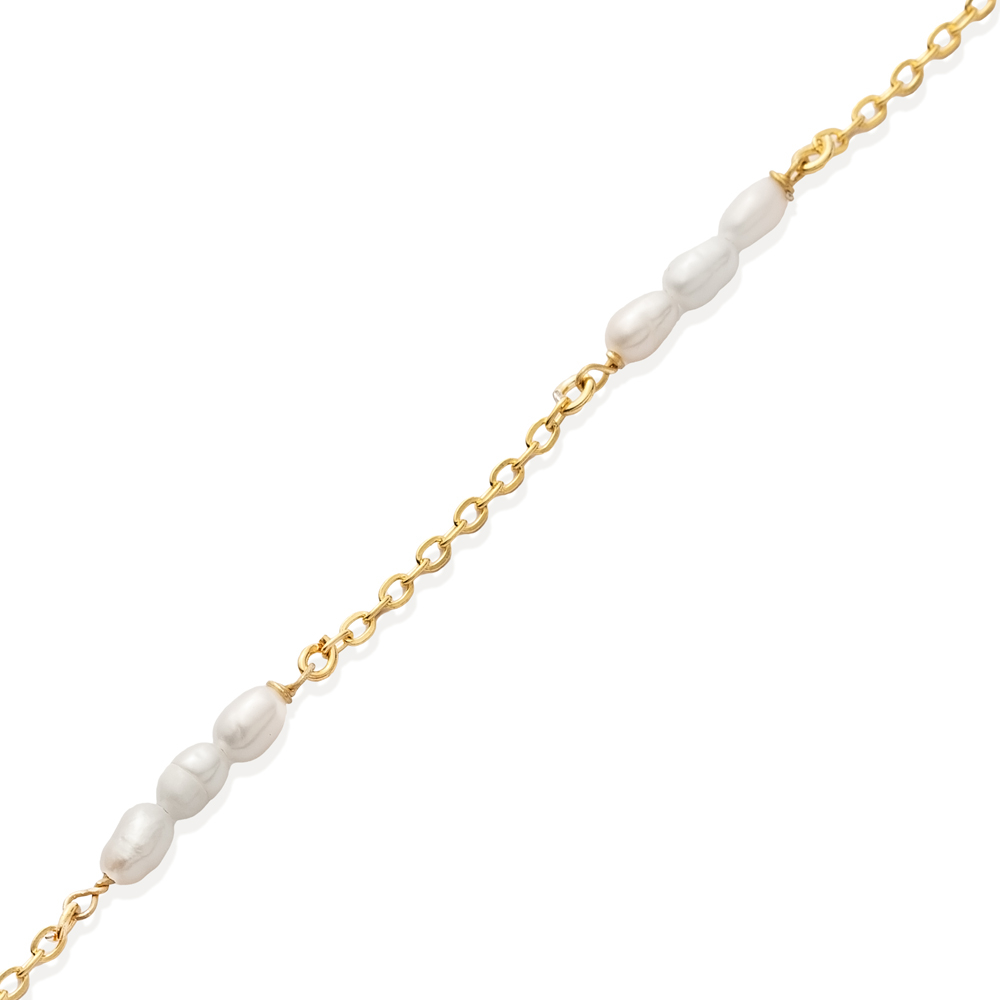 Triple Pearl Design 925 Charm Bracelet