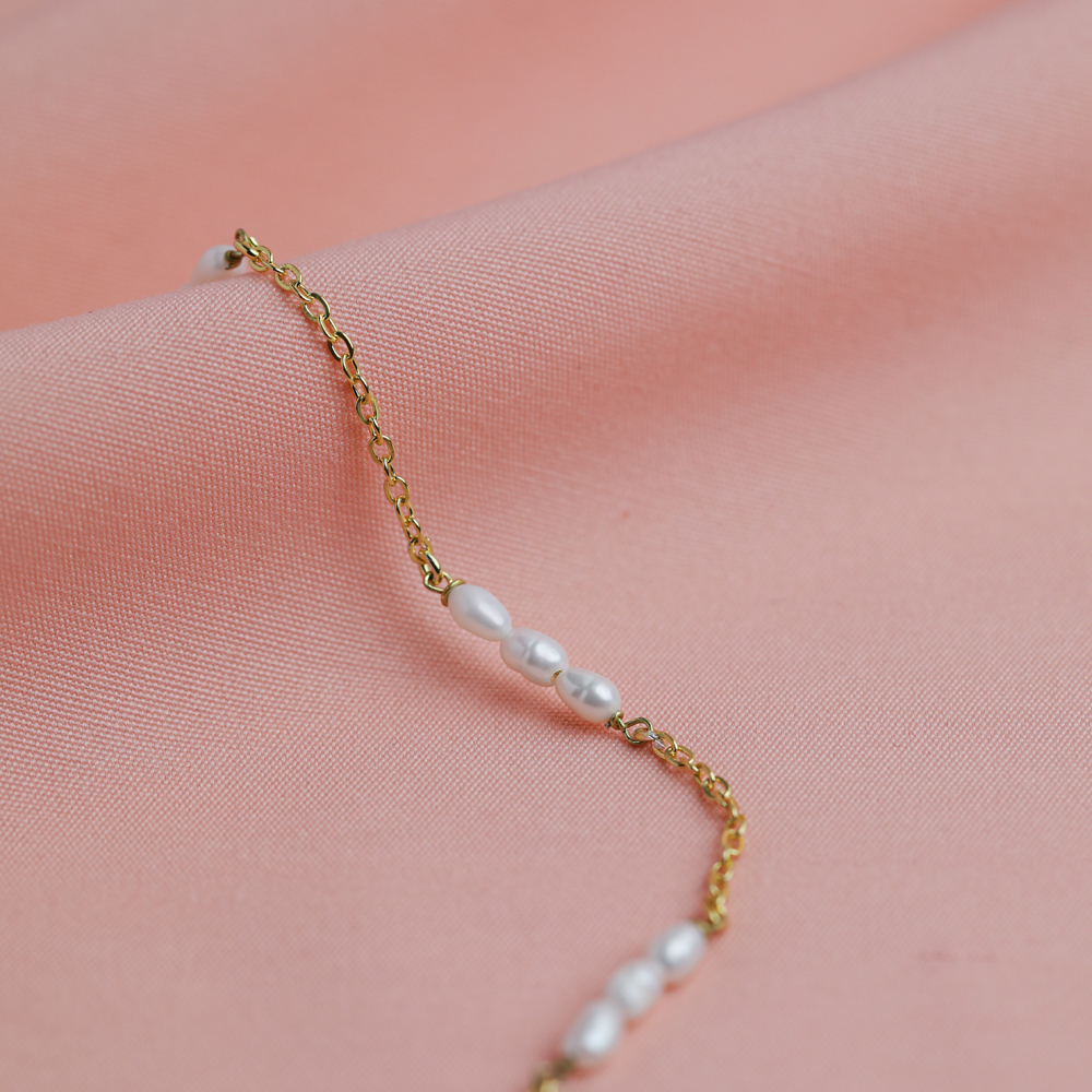 Triple Pearl Design 925 Charm Bracelet