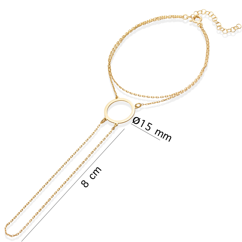 Open Circle Design 925 Chain Bracelet