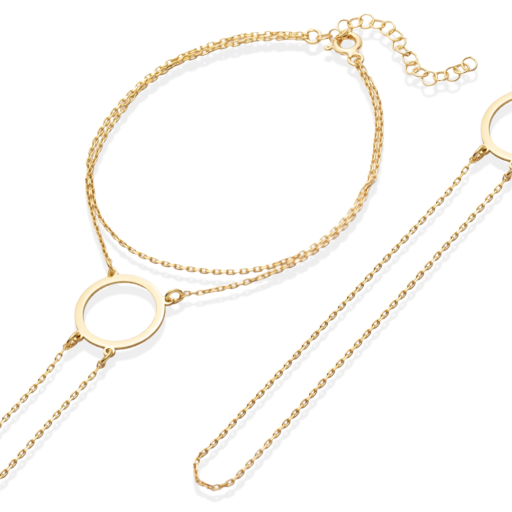 Open Circle Design 925 Chain Bracelet