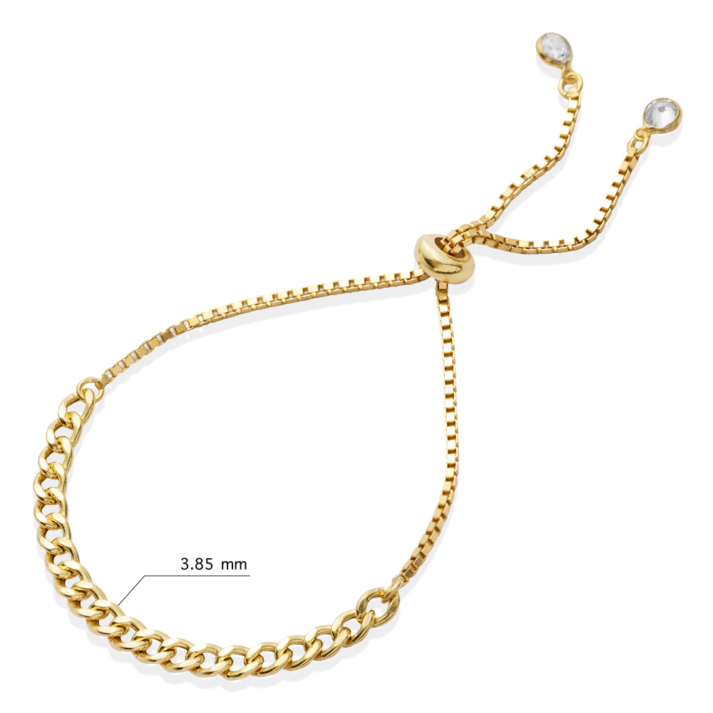 Curb Chain Design 925 Silver Bracelet