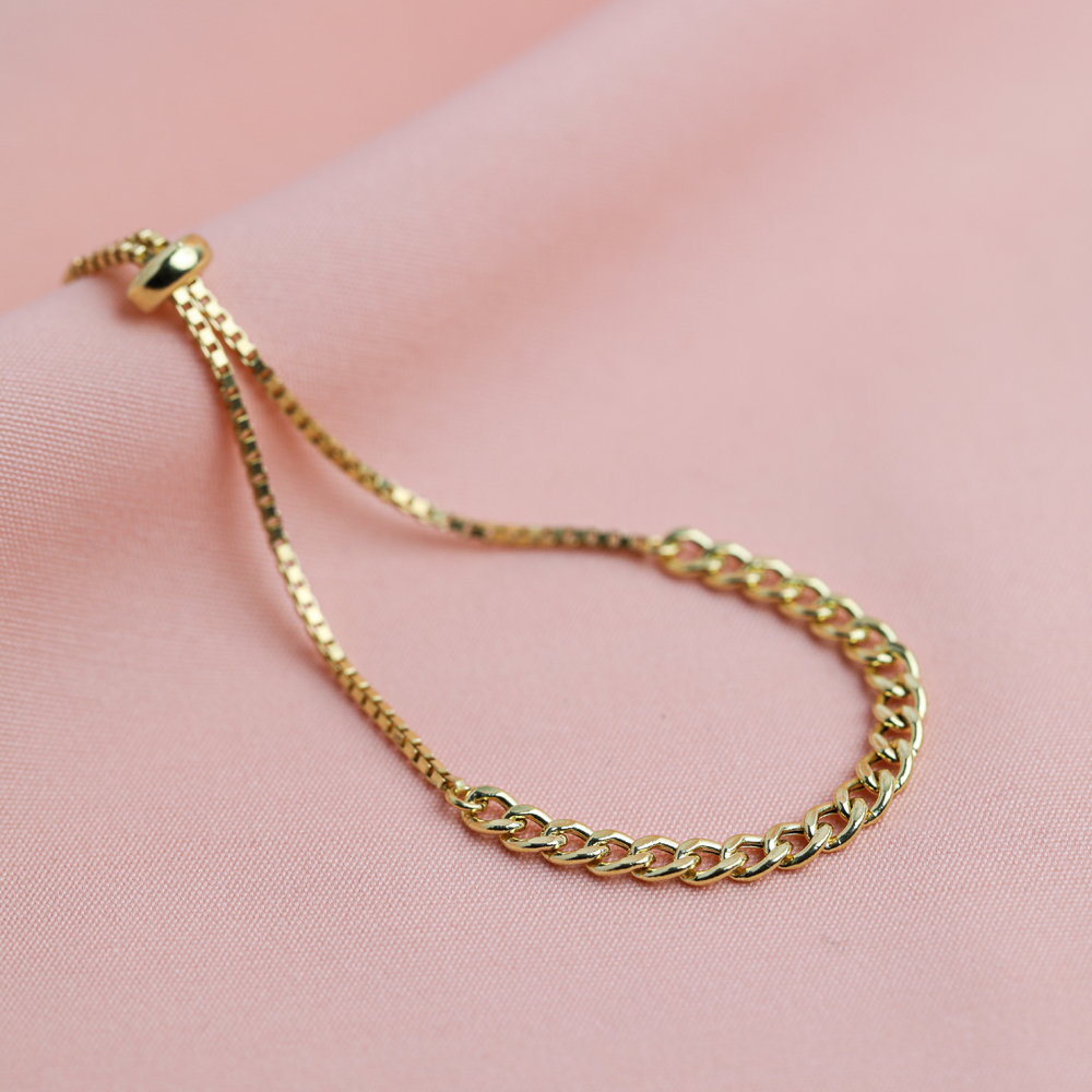 Curb Chain Design 925 Silver Bracelet