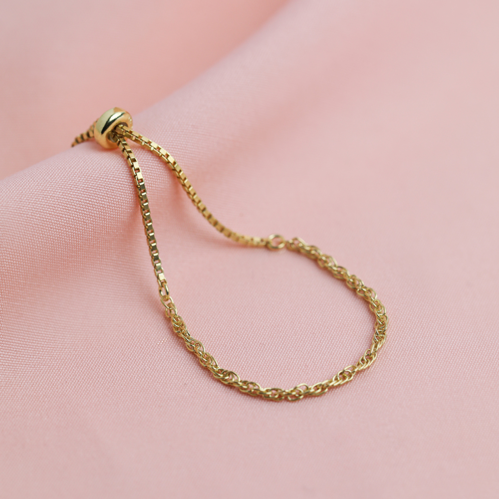 Twist Rope Design 925 Silver Chain Bracelet