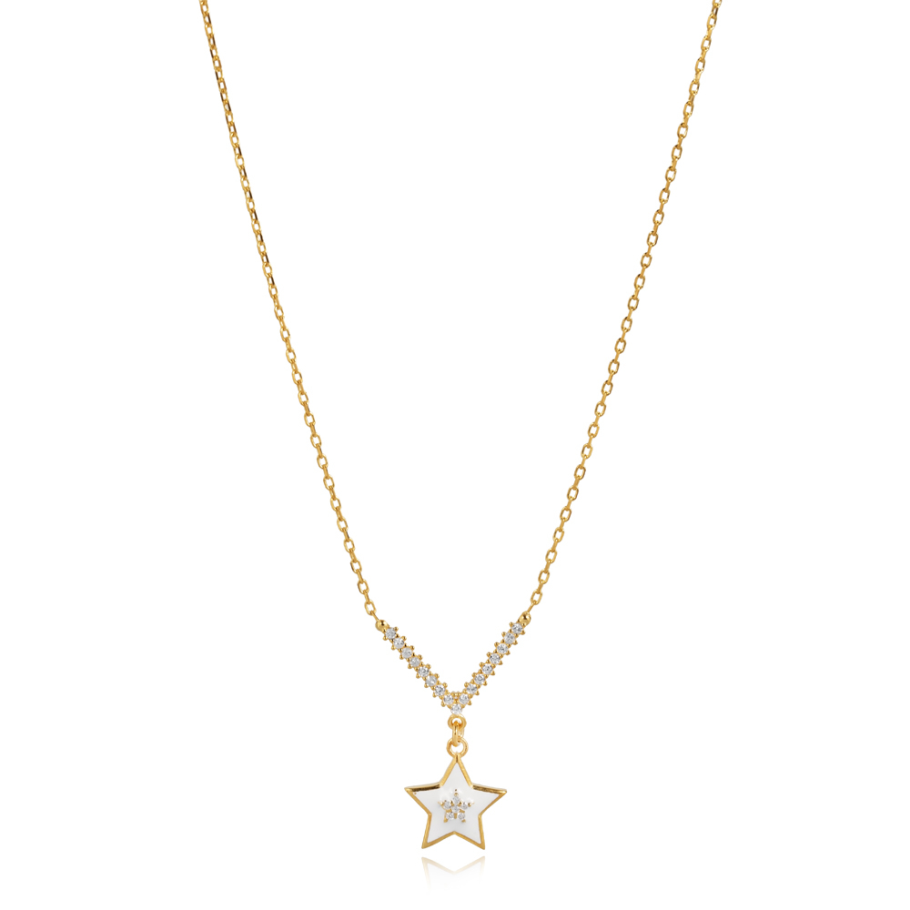 Popular Star Design CZ Stone 925 Necklace