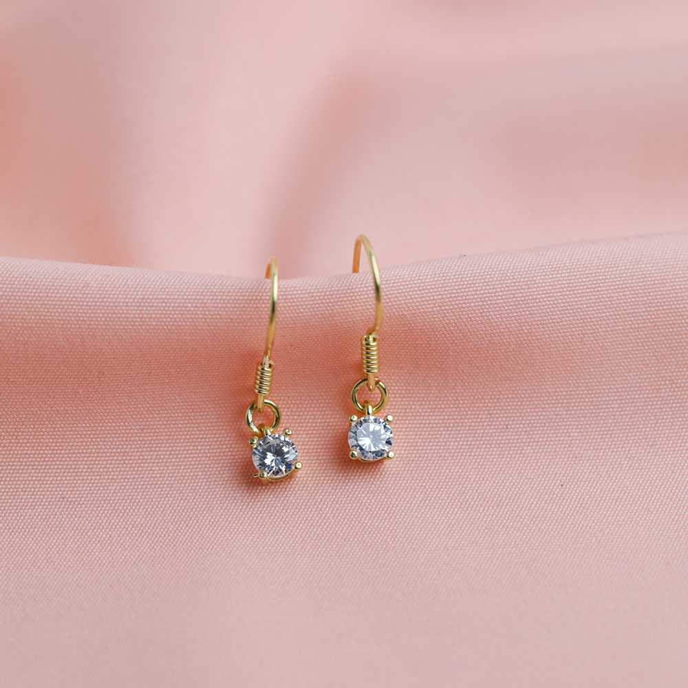 Dainty Zircon Stone Shape Hook Earrings