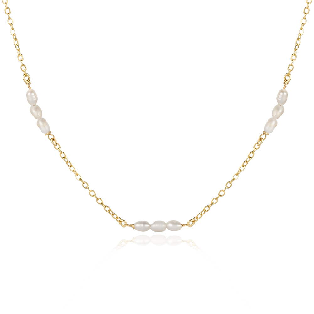 Triple Pearl Design 925 Chain Necklace