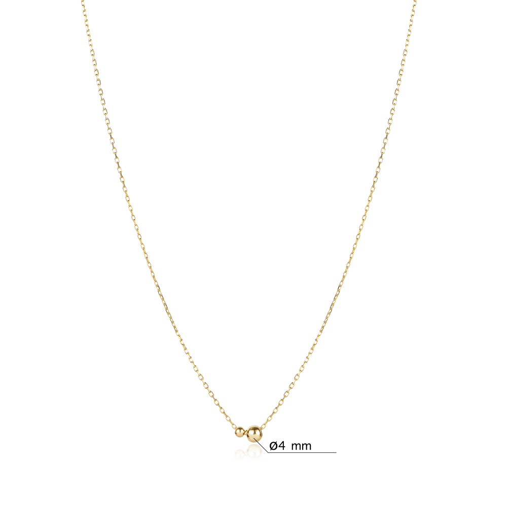 Modern Plain Ball Design Charm Necklace